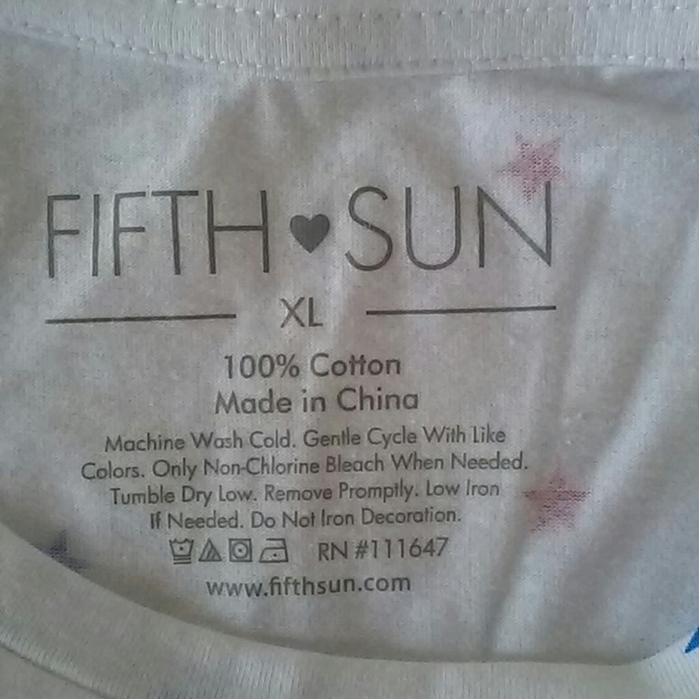 NWOT Fifth Sun White Tank Top with Stars - Picture 5 of 6